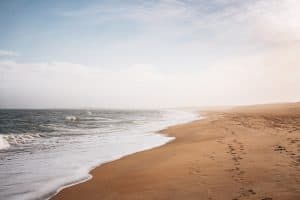 Empty beach shore Cabo Polonio