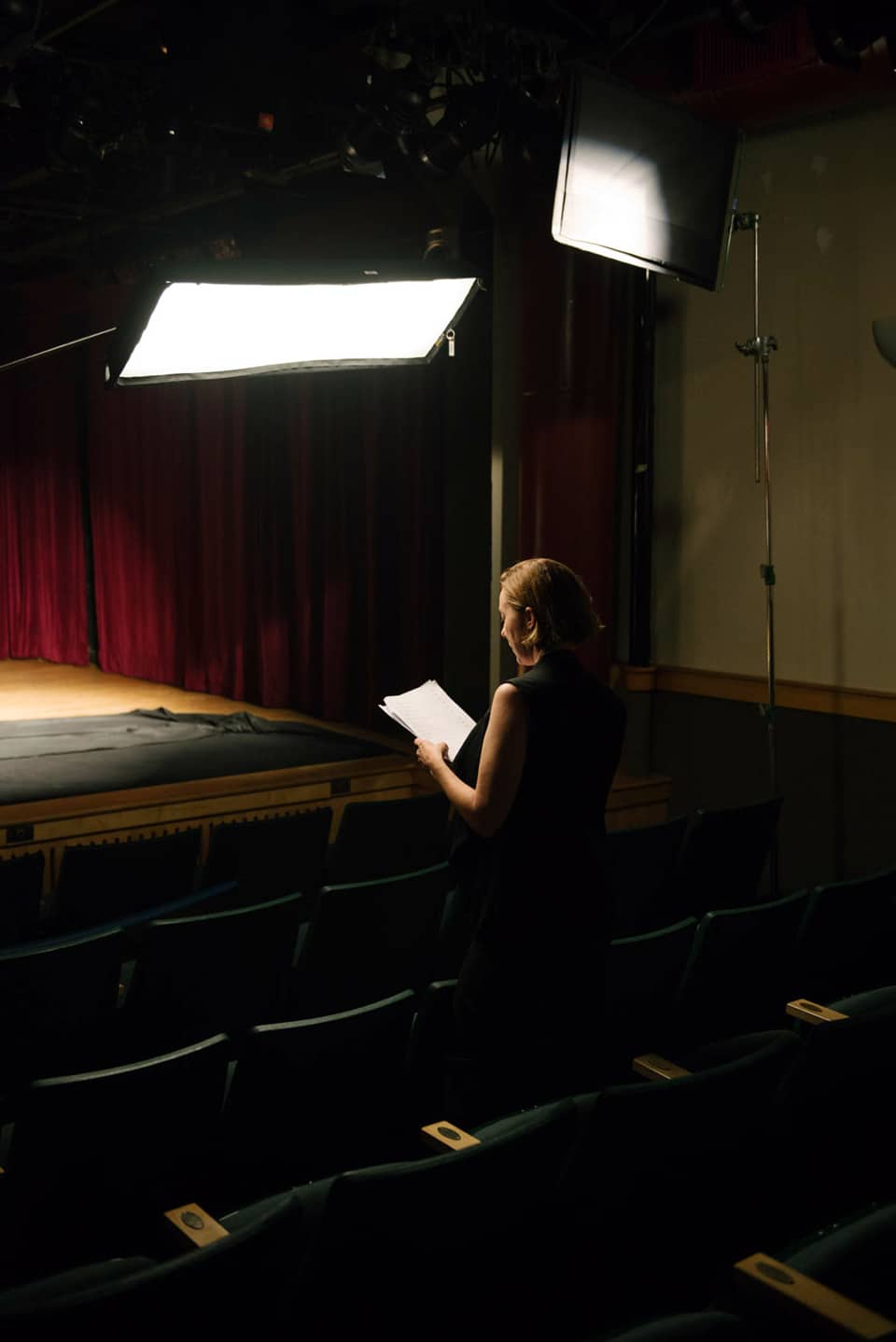 Molly Parker reads her lines on set of Madelines Madeline